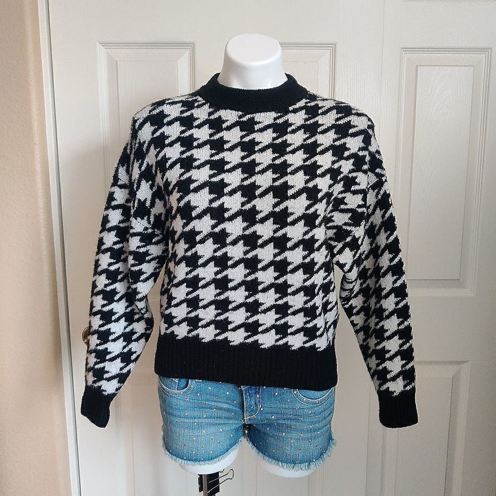 H&M Houndstooth Drop Shoulder Wool Blend Sweater … - image 3